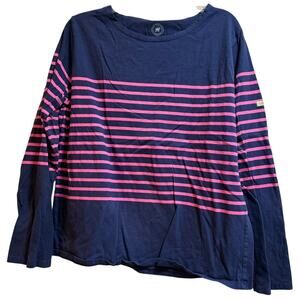 The Striped Sheep Navy & Pink Striped Long Sleeve T-Shirt - Size XL